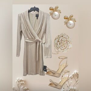 Adrianna Papell Metallic Sheath Dress